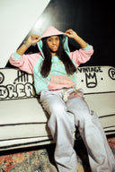 Reversible Pink And Teal Hoodie