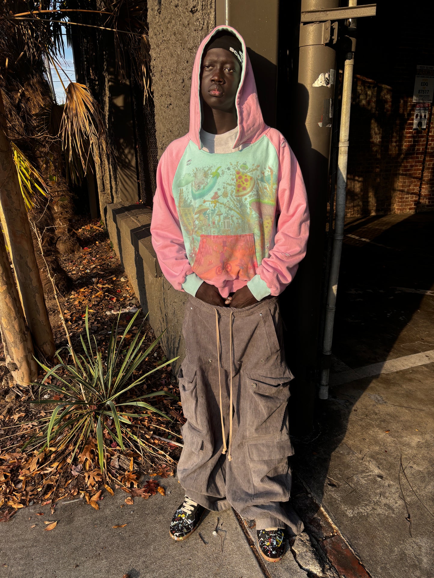 Reversible Pink And Teal Hoodie