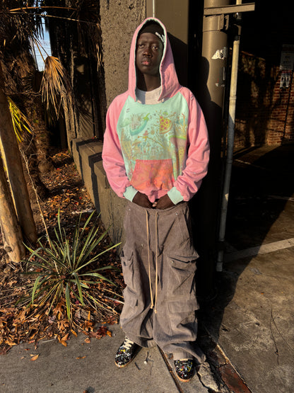 Reversible Pink And Teal Hoodie