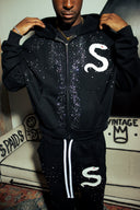 Rhinestone Zip Up Jacket