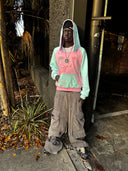 Reversible Pink And Teal Hoodie