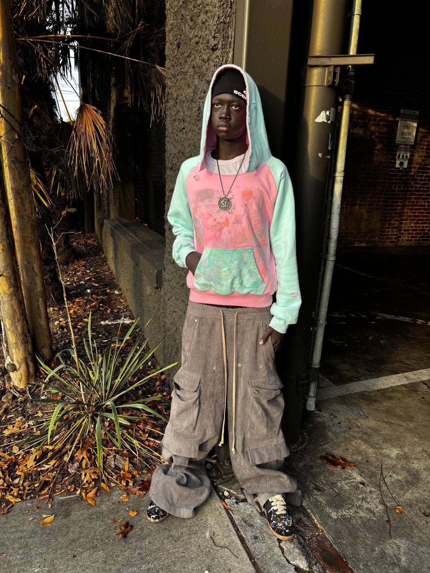 Reversible Pink And Teal Hoodie