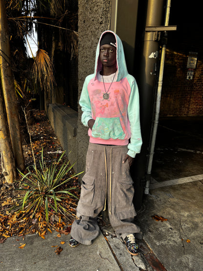 Reversible Pink And Teal Hoodie